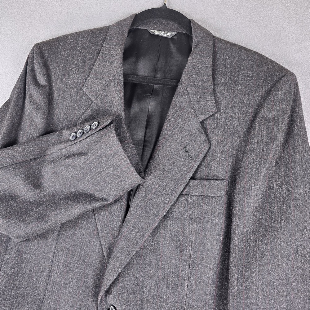 Nino Cerruti Blazer Mens 44‎ Gray Wool Pinstripe Sport Coat Hecht's Tailored USA